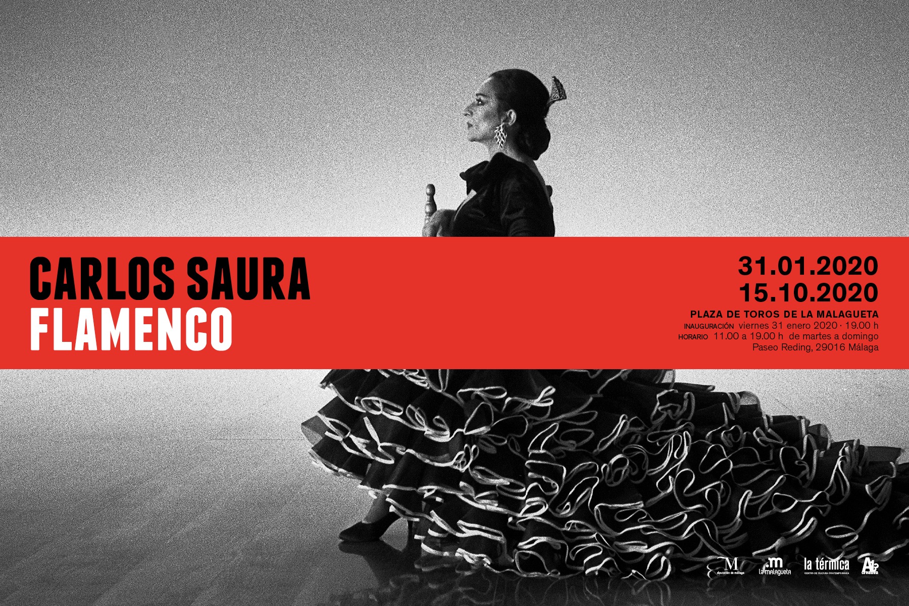 cartel Exposición Flamenco de Carlos Saura en el Centro Cultural La Malagueta